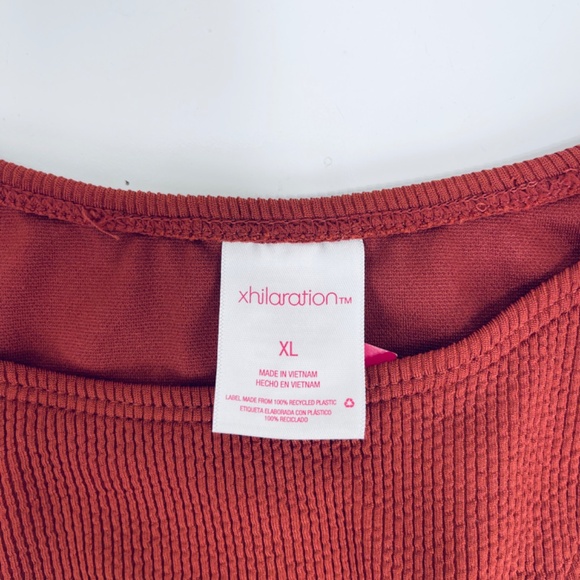 Xhilaration Swin Sz XL (12-14) Women’s High Leg Scoop Waist Red New - Picture 5 of 7